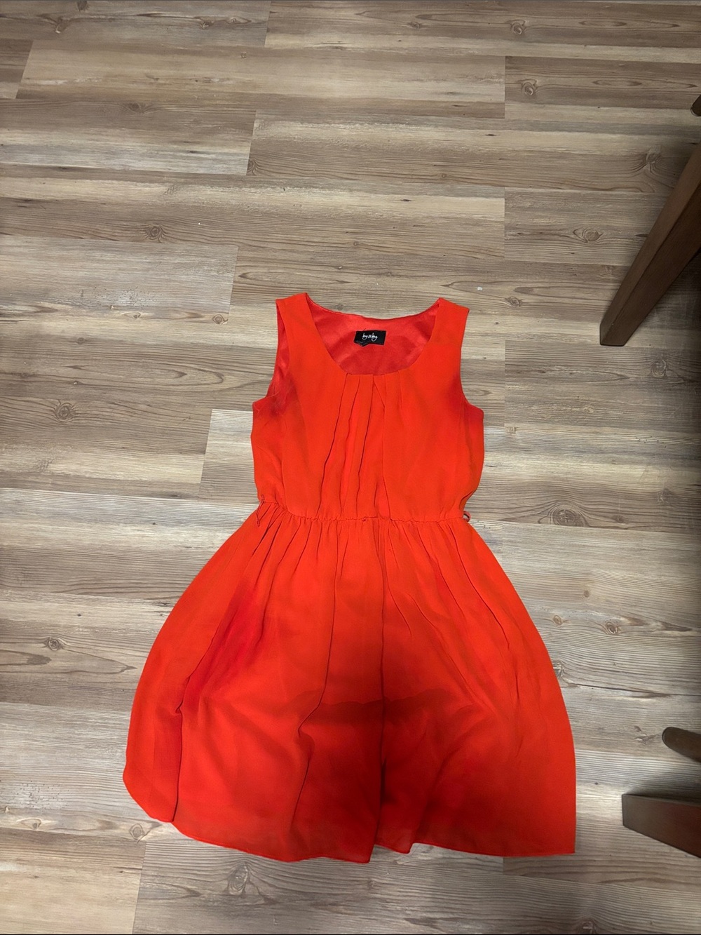 Macy's Orange Sleeveless Midi Dress